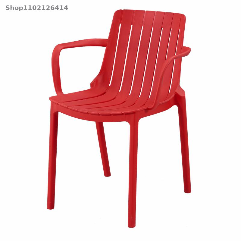 Nordic armrest plastic chair simple modern home living room restaurant cafe net red dining chair outdoor backrest stool